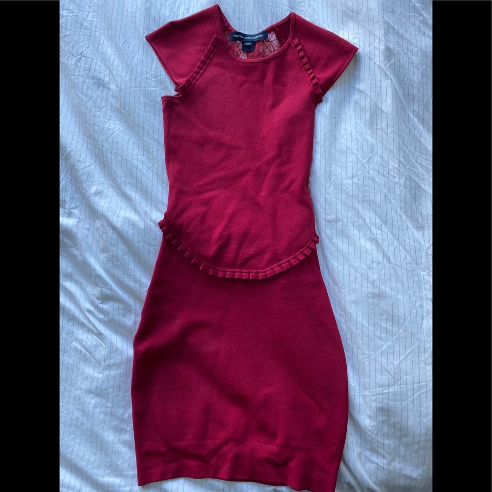 French Connection Red Lace Dress